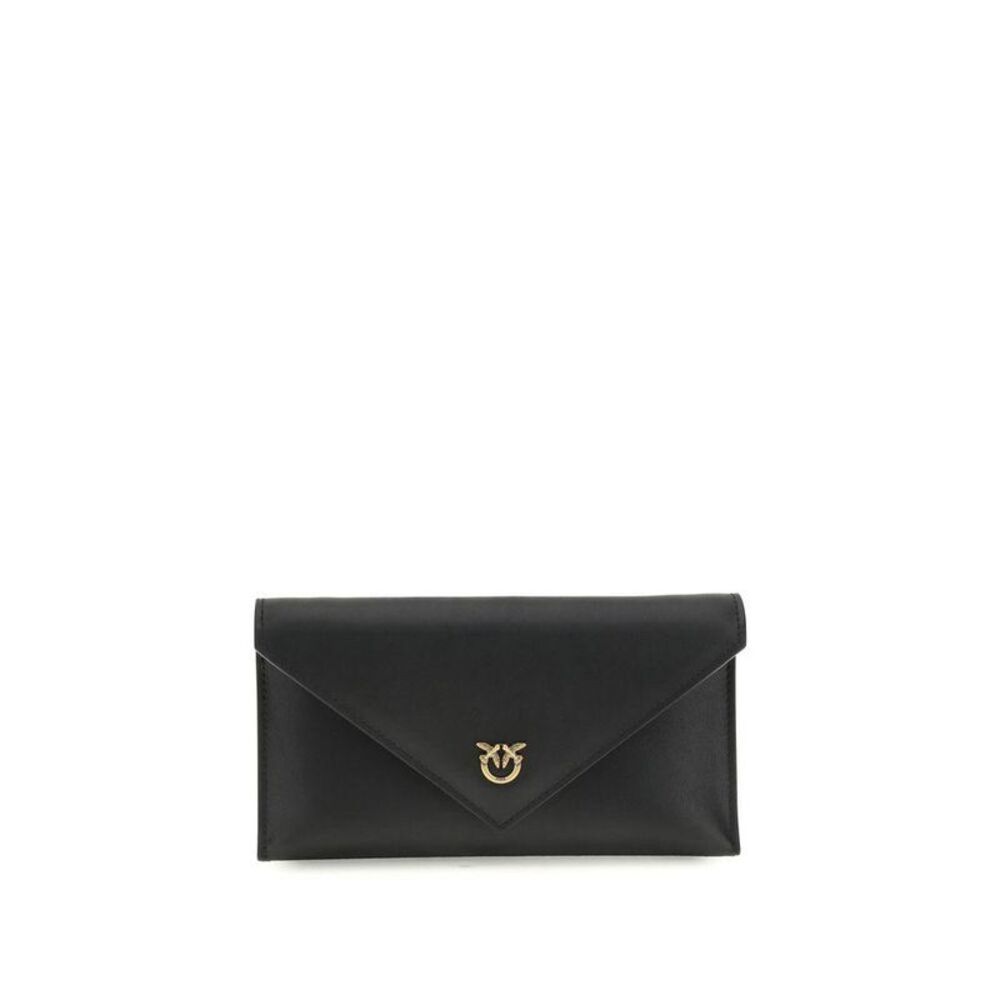 PINKO Calf Leather Bos Taurus Shoulder Bag Women Black Handbags
